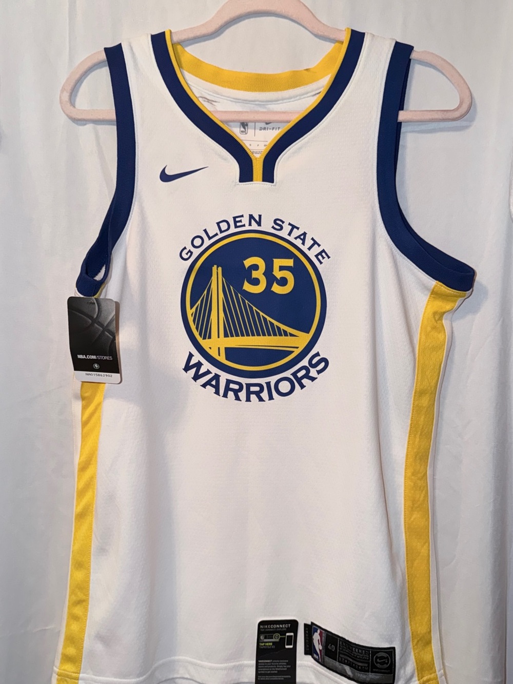 Nike Golden State Warriors White Blue Yellow Jersey Accent Panel